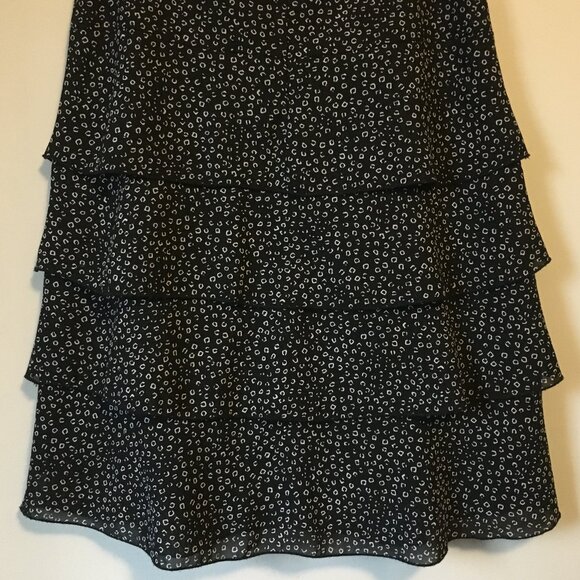 Vintage Made in Canada Whimsical Black and White Tiered Skirt - Picture 7 of 16